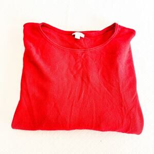 J. Jill Kimono Red Sweater Oversized Fit Short Sleeve Size L
